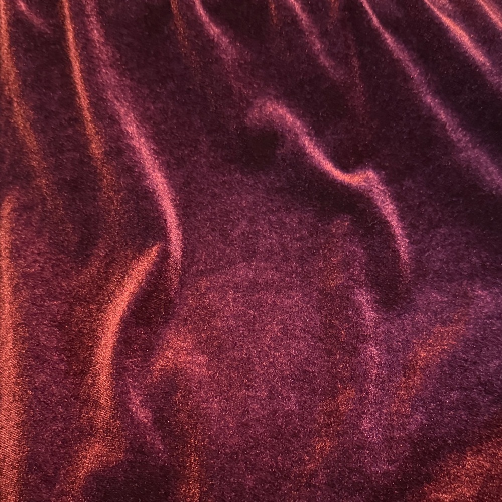 Vintage Lord & Taylor Velvet Pencil Skirt in Rich Burgundy - Picture 3 of 6